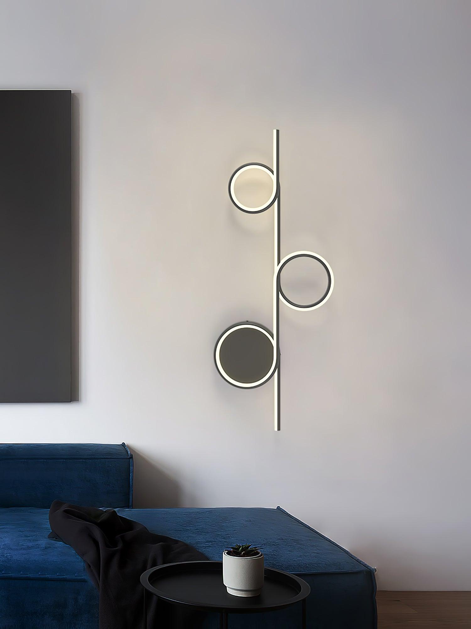 Modern LED Intertwined Ring Wall Sconce Rhythmic Circular Line Lighting Fixture