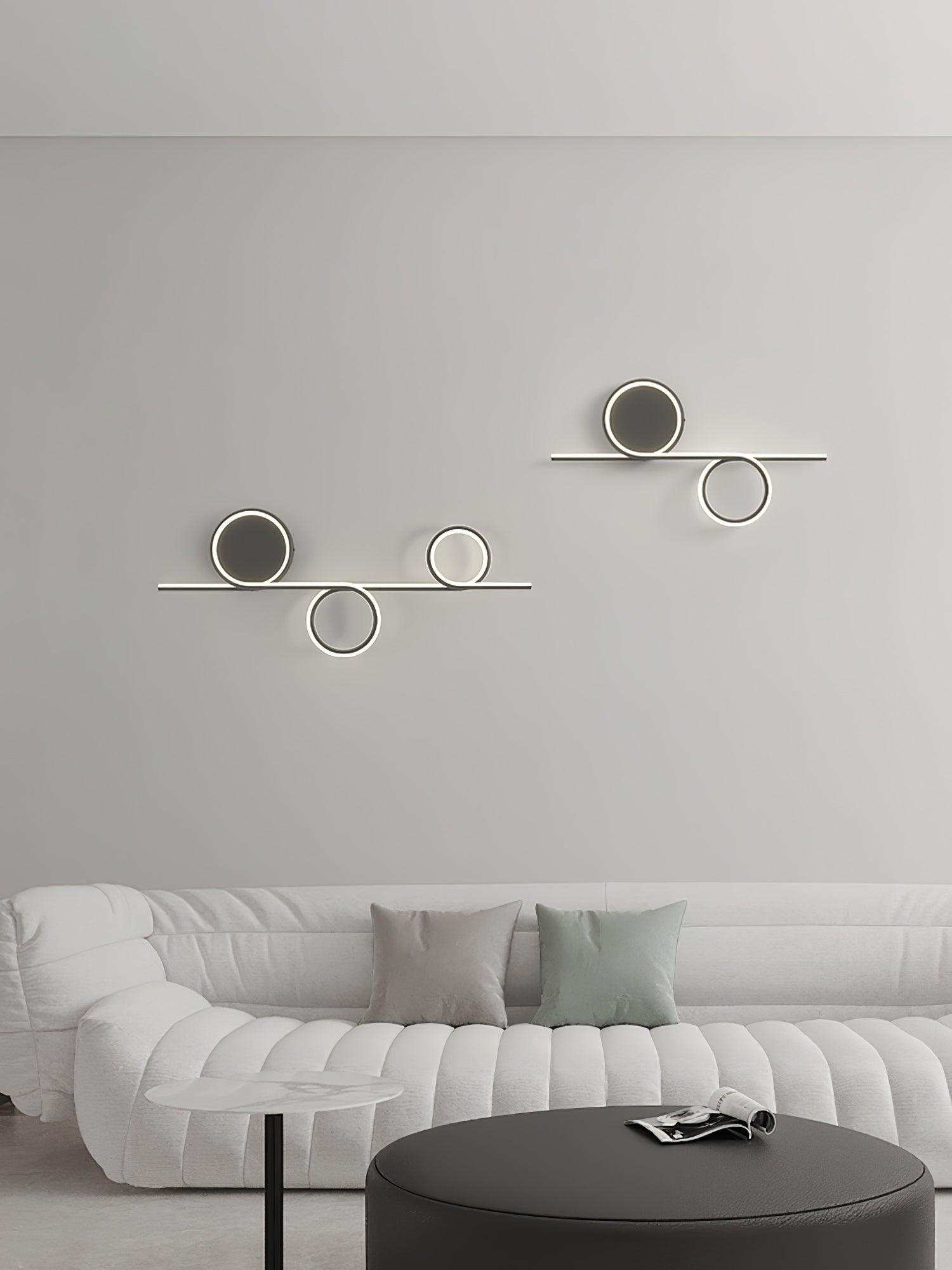 Modern LED Intertwined Ring Wall Sconce Rhythmic Circular Line Lighting Fixture