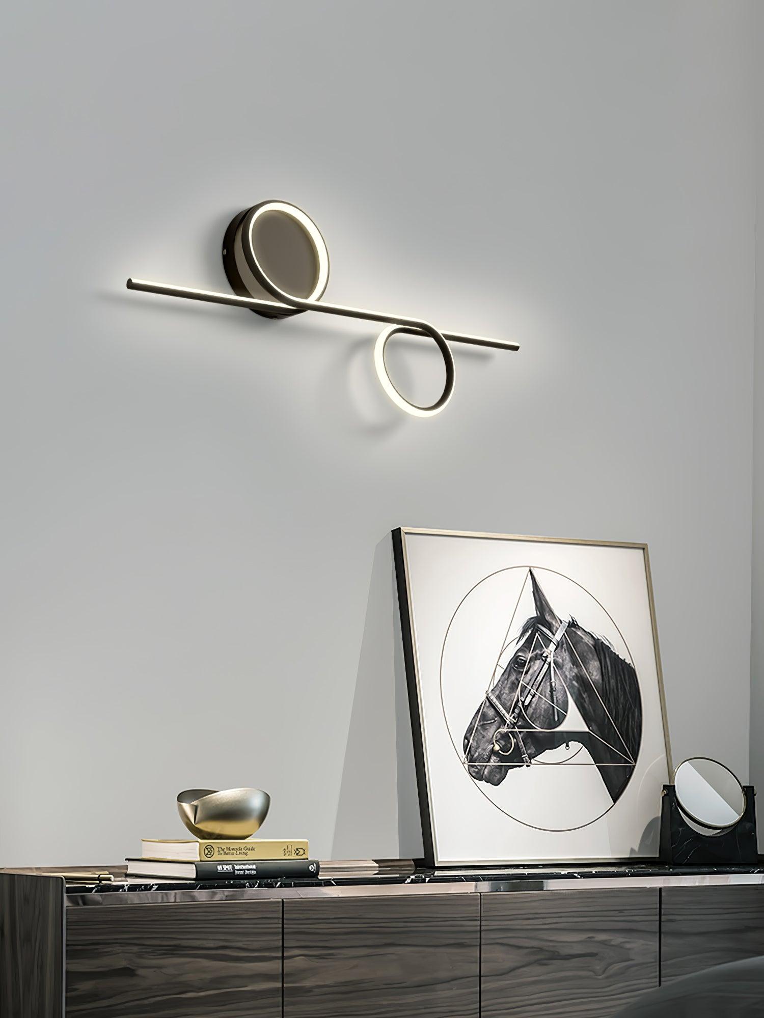 Modern LED Intertwined Ring Wall Sconce Rhythmic Circular Line Lighting Fixture
