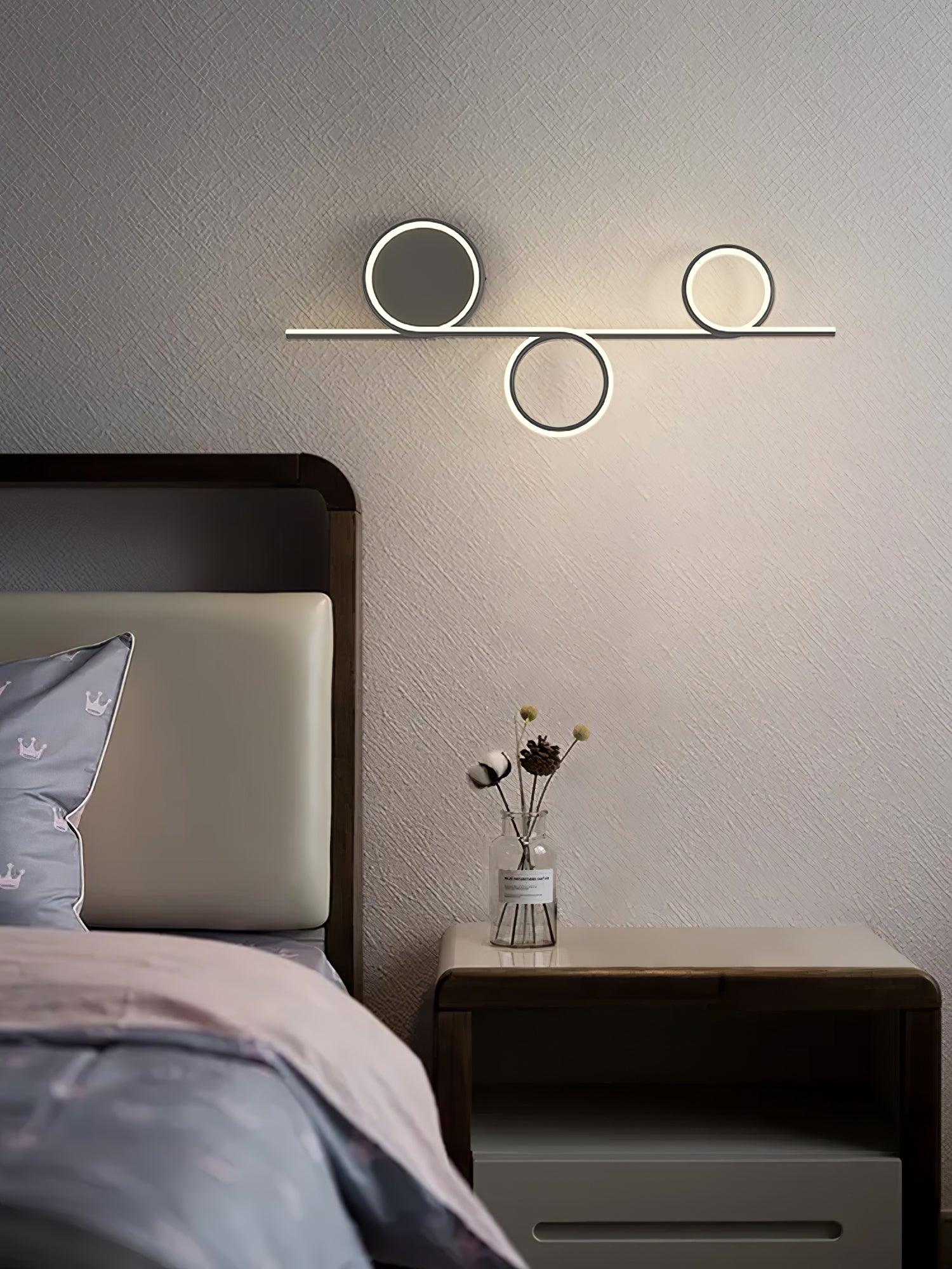 Modern LED Intertwined Ring Wall Sconce Rhythmic Circular Line Lighting Fixture
