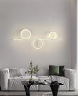 Modern LED Intertwined Ring Wall Sconce Rhythmic Circular Line Lighting Fixture
