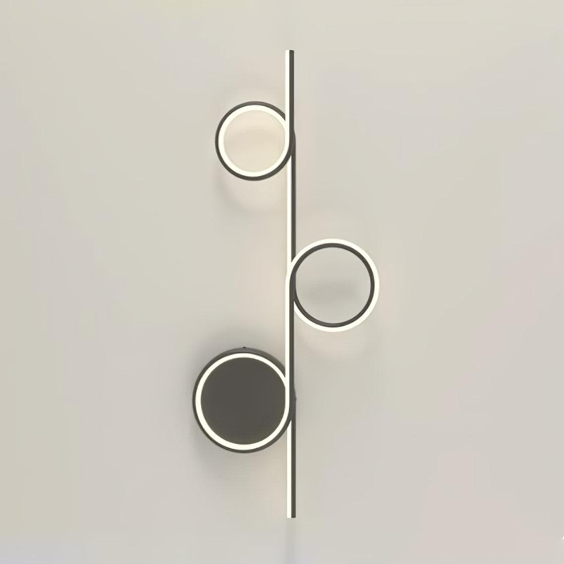 Modern LED Intertwined Ring Wall Sconce Rhythmic Circular Line Lighting Fixture