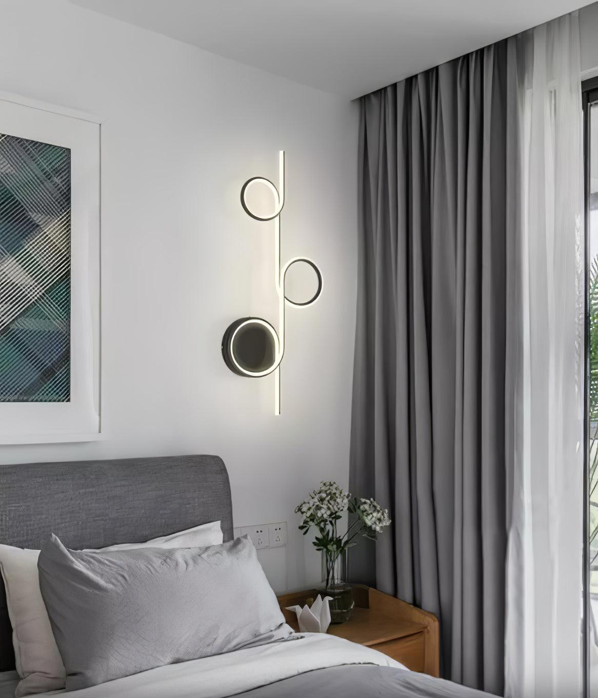 Modern LED Intertwined Ring Wall Sconce Rhythmic Circular Line Lighting Fixture