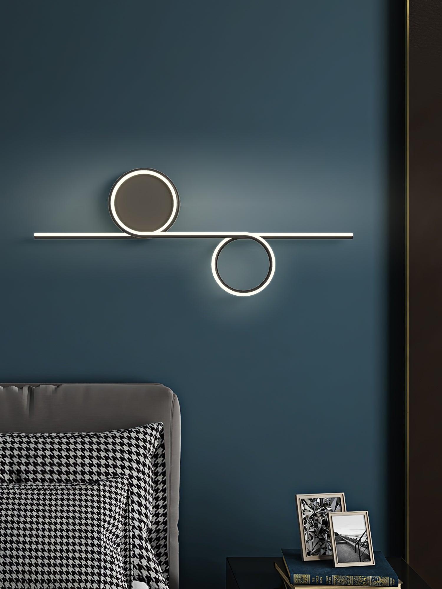 Modern LED Intertwined Ring Wall Sconce Rhythmic Circular Line Lighting Fixture