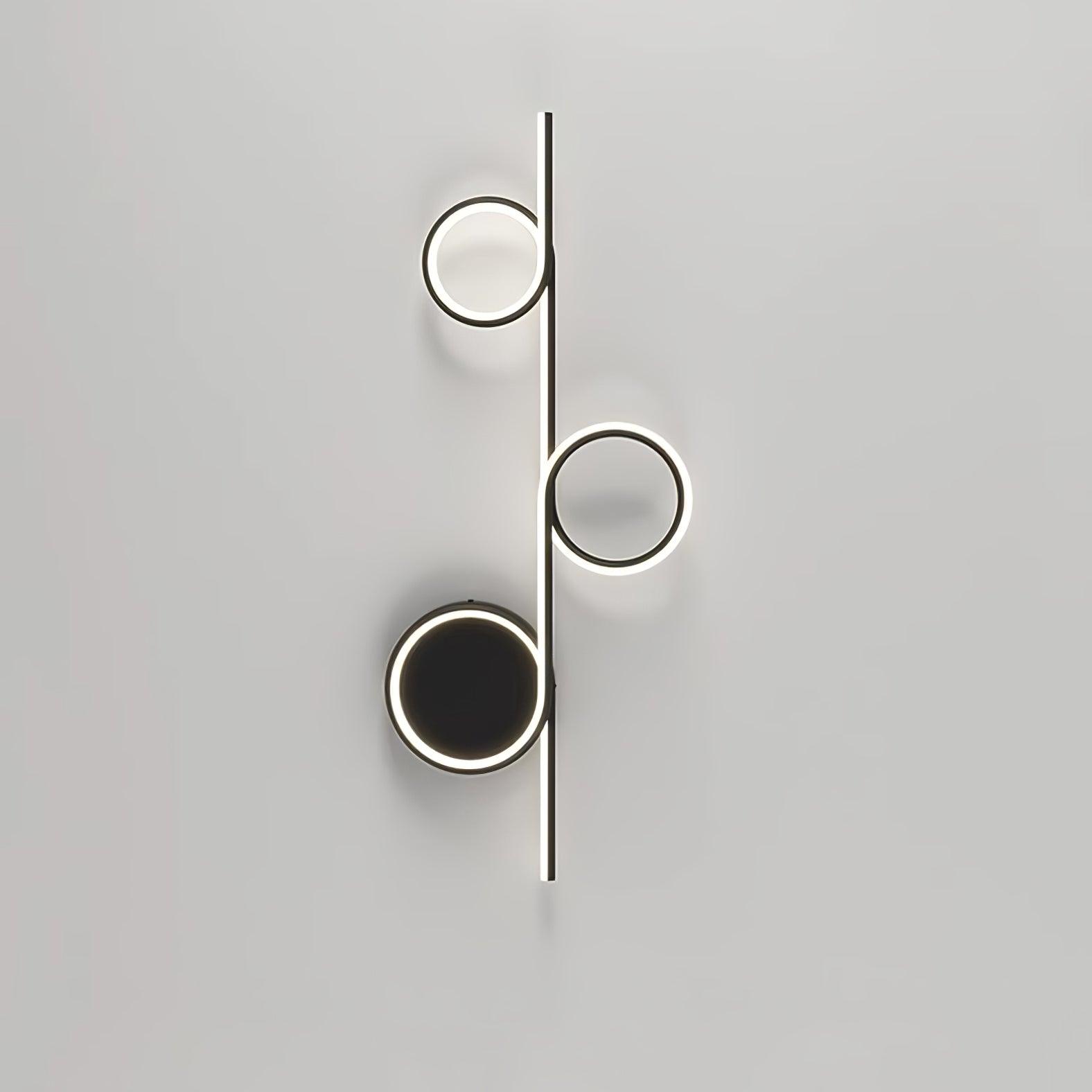 Modern LED Intertwined Ring Wall Sconce Rhythmic Circular Line Lighting Fixture