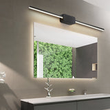 Modern LED Linear Bathroom Vanity Wall Light with Central Box Frame in Black and White