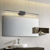 Modern LED Linear Bathroom Vanity Wall Light with Central Box Frame in Black and White