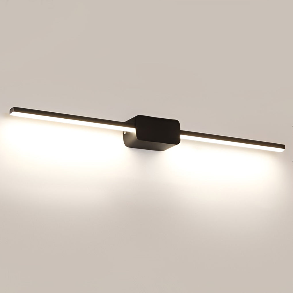 Modern LED Linear Bathroom Vanity Wall Light with Central Box Frame in Black and White