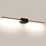 Modern LED Linear Bathroom Vanity Wall Light with Central Box Frame in Black and White
