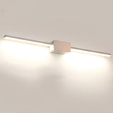 Modern LED Linear Bathroom Vanity Wall Light with Central Box Frame in Black and White