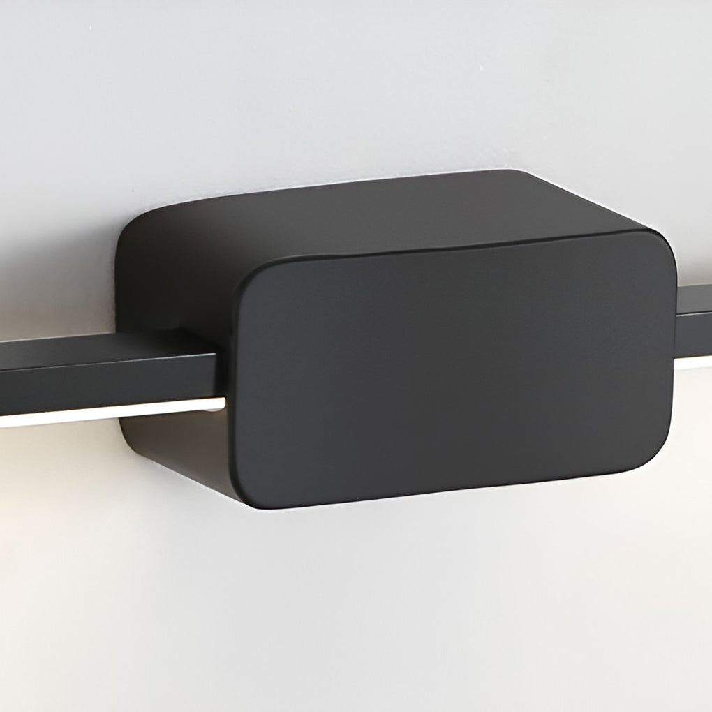 Modern LED Linear Bathroom Vanity Wall Light with Central Box Frame in Black and White