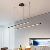 Modern LED Linear Chandelier Farmhouse Metal Pendant Lighting for Dining Room and Living Room