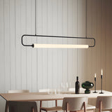 Modern LED Linear Island Pendant Light for Dining Room and Kitchen Gold Black