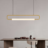 Modern LED Linear Island Pendant Light for Dining Room and Kitchen Gold Black