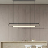 Modern LED Linear Island Pendant Light for Dining Room and Kitchen Gold Black