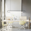 Modern LED Linear Island Pendant Light for Dining Room and Kitchen Gold Black