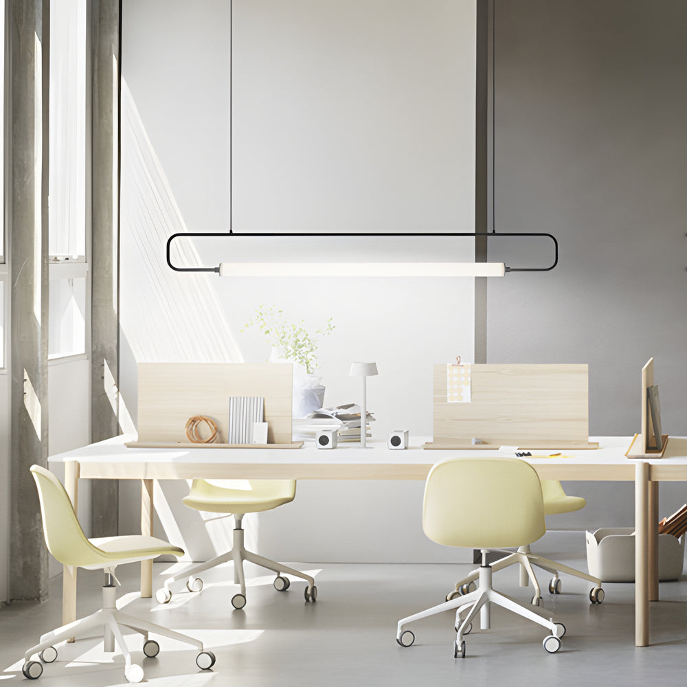 Modern LED Linear Island Pendant Light for Dining Room and Kitchen Gold Black