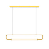Modern LED Linear Island Pendant Light for Dining Room and Kitchen Gold Black