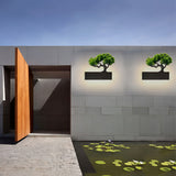 Modern LED Linear Outdoor Wall Light Waterproof Exterior Sconce with Faux Plant Decoration