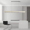 Modern LED Linear Pendant Light Minimalist Square Frame Dimmable Chandelier for Kitchen Island Dining Room