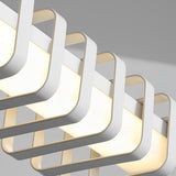 Modern LED Linear Pendant Light Minimalist Square Frame Dimmable Chandelier for Kitchen Island Dining Room