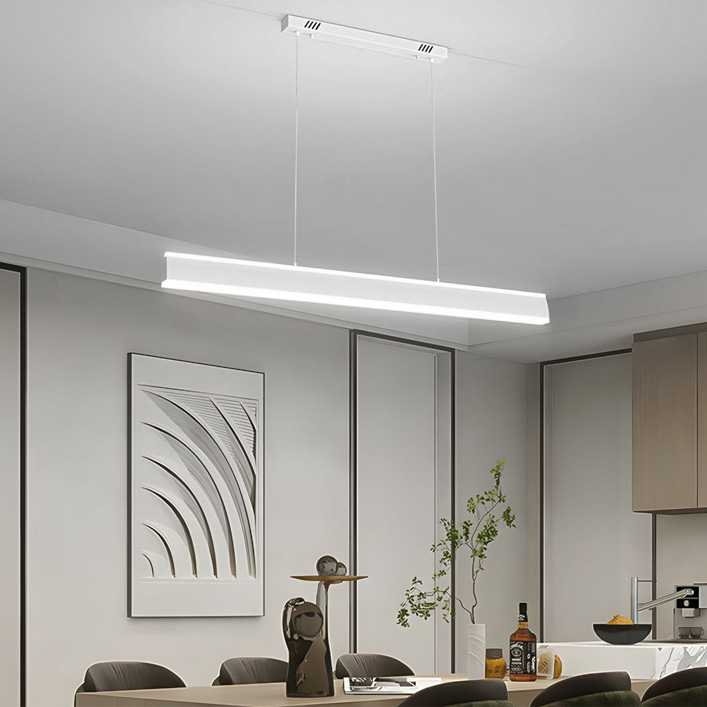 Modern LED Linear Pendant Light Up and Down Island Lighting in Black or White for Dining Room