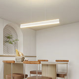 Modern LED Linear Pendant Light Up and Down Island Lighting in Black or White for Dining Room