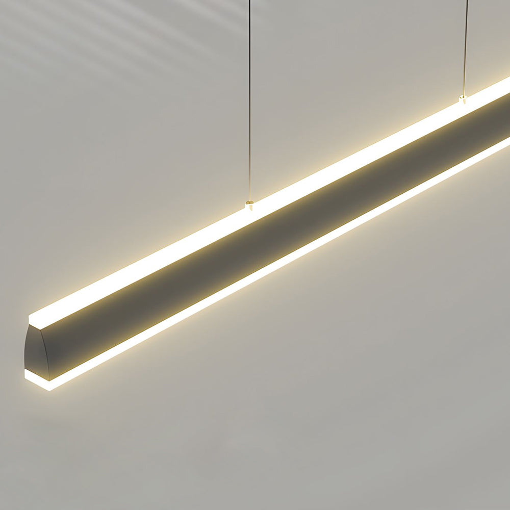 Modern LED Linear Pendant Light Up and Down Island Lighting in Black or White for Dining Room