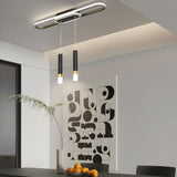 Modern LED Linear Pendant Light with Slender Cylindrical Lamps and Three Step Dimming