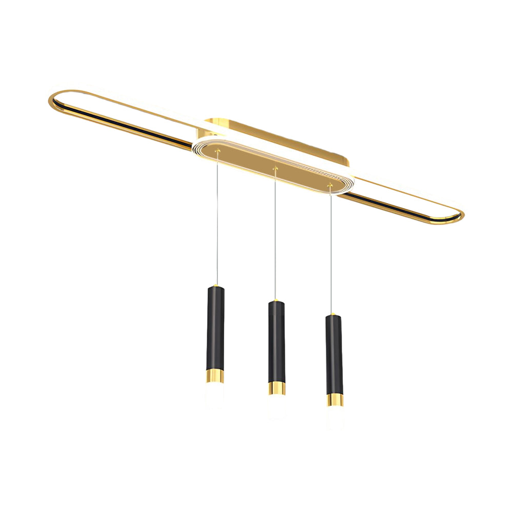 Modern LED Linear Pendant Light with Slender Cylindrical Lamps and Three Step Dimming
