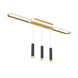 Modern LED Linear Pendant Light with Slender Cylindrical Lamps and Three Step Dimming