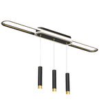 Modern LED Linear Pendant Light with Slender Cylindrical Lamps and Three Step Dimming