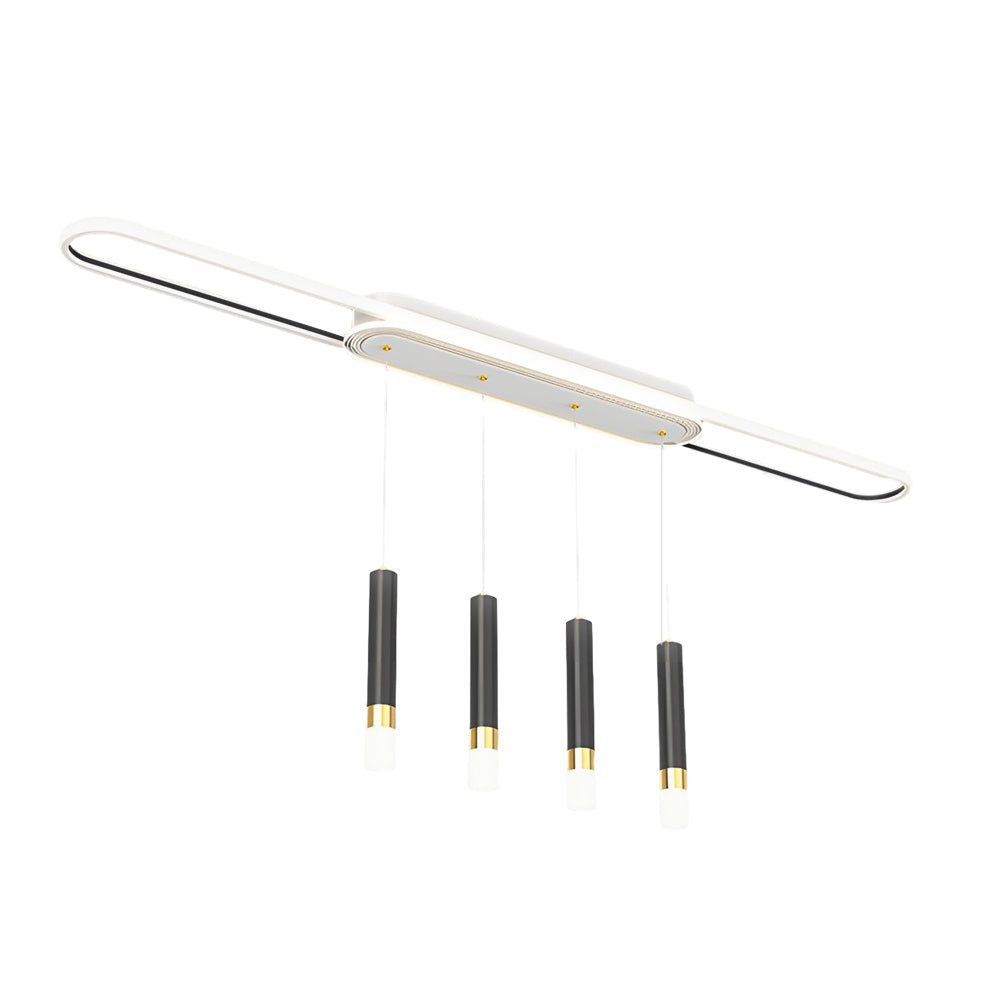Modern LED Linear Pendant Light with Slender Cylindrical Lamps and Three Step Dimming