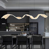 Modern LED Linear Wave Pendant Light Acrylic Ribbon Streamer Chandelier for Contemporary Dining Spaces