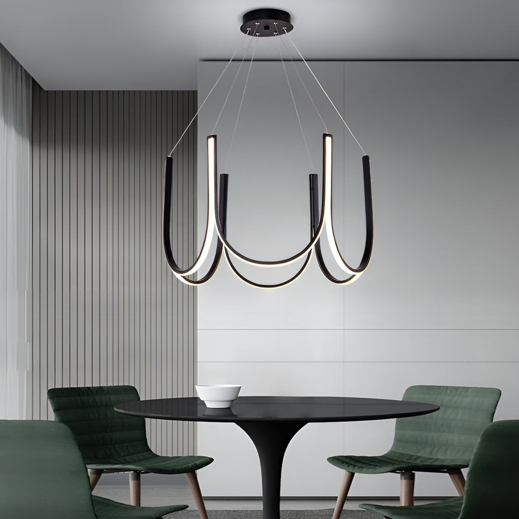 Modern LED Nordic Chandelier with 3 Color Dimming for Elegant Living Room and Bedroom Lighting