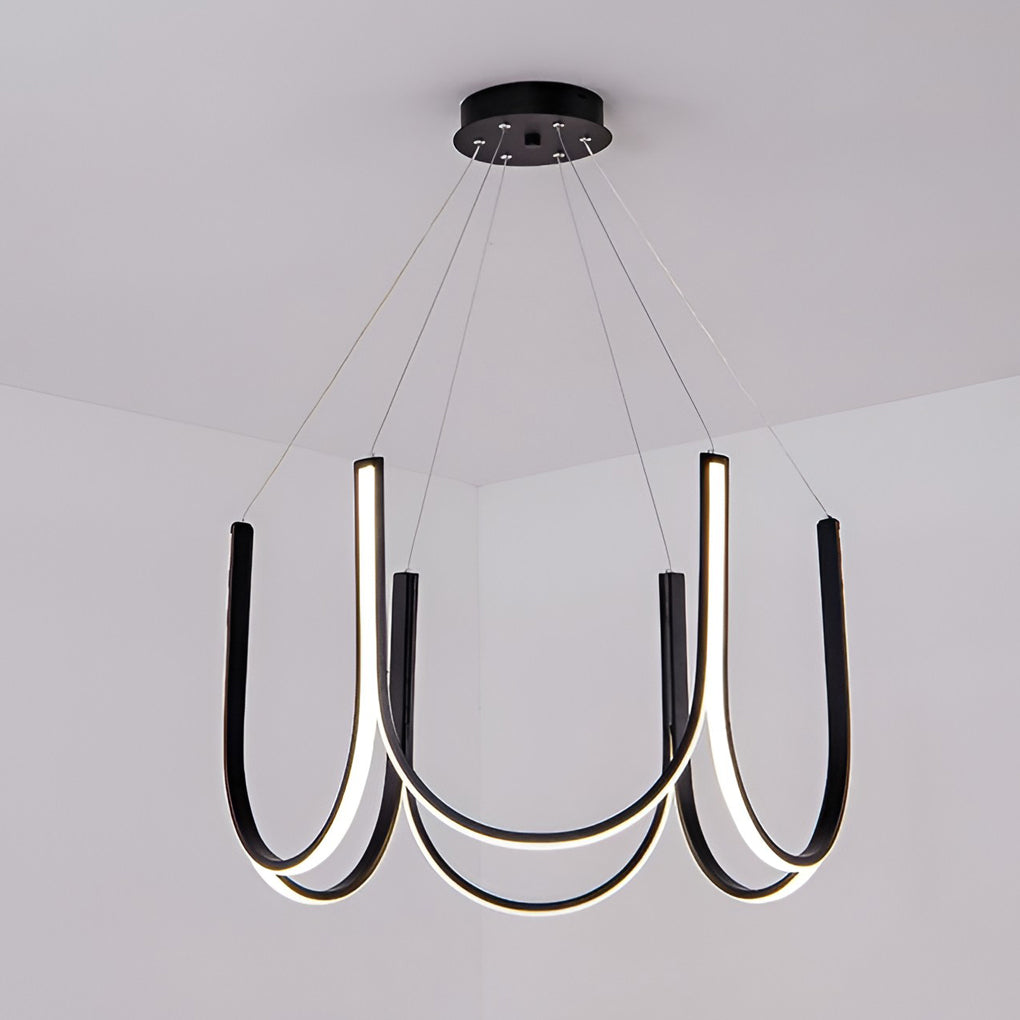Modern LED Nordic Chandelier with 3 Color Dimming for Elegant Living Room and Bedroom Lighting
