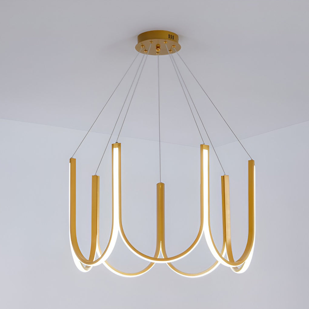 Modern LED Nordic Chandelier with 3 Color Dimming for Elegant Living Room and Bedroom Lighting