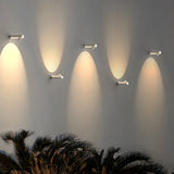 Modern LED Outdoor Cylinder Wall Sconce Waterproof Exterior Lighting for Courtyard