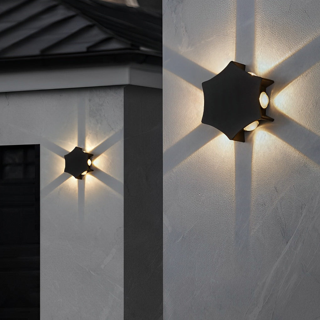 Modern LED Outdoor Facade Wall Light IP65 Waterproof Multidirectional Exterior Sconce in Black