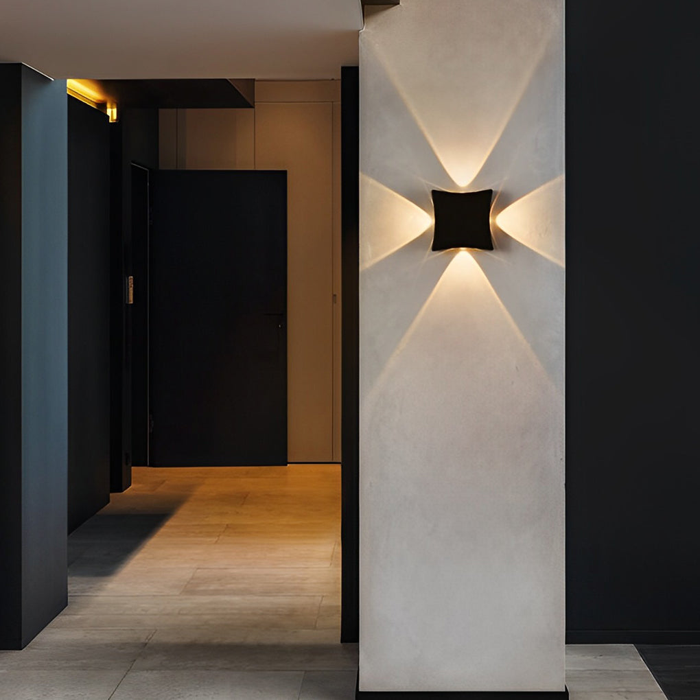 Modern LED Outdoor Facade Wall Light IP65 Waterproof Multidirectional Exterior Sconce in Black