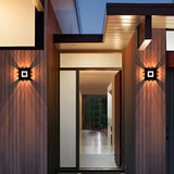 Modern LED Outdoor Facade Wall Light IP65 Waterproof Multidirectional Exterior Sconce in Black