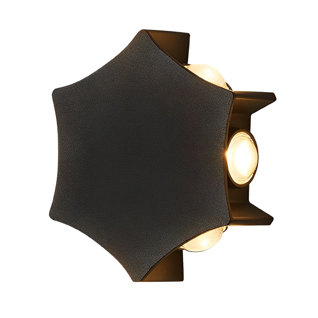 Modern LED Outdoor Facade Wall Light IP65 Waterproof Multidirectional Exterior Sconce in Black