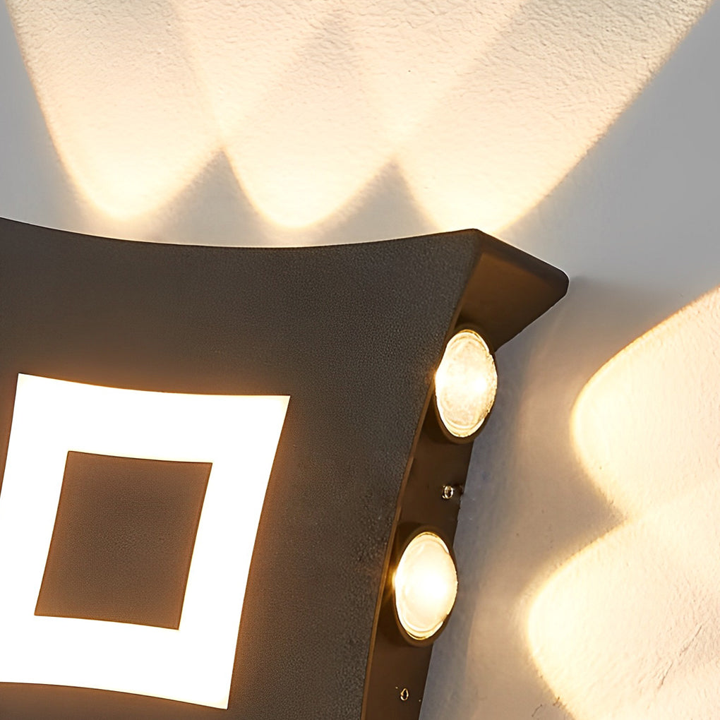 Modern LED Outdoor Facade Wall Light IP65 Waterproof Multidirectional Exterior Sconce in Black