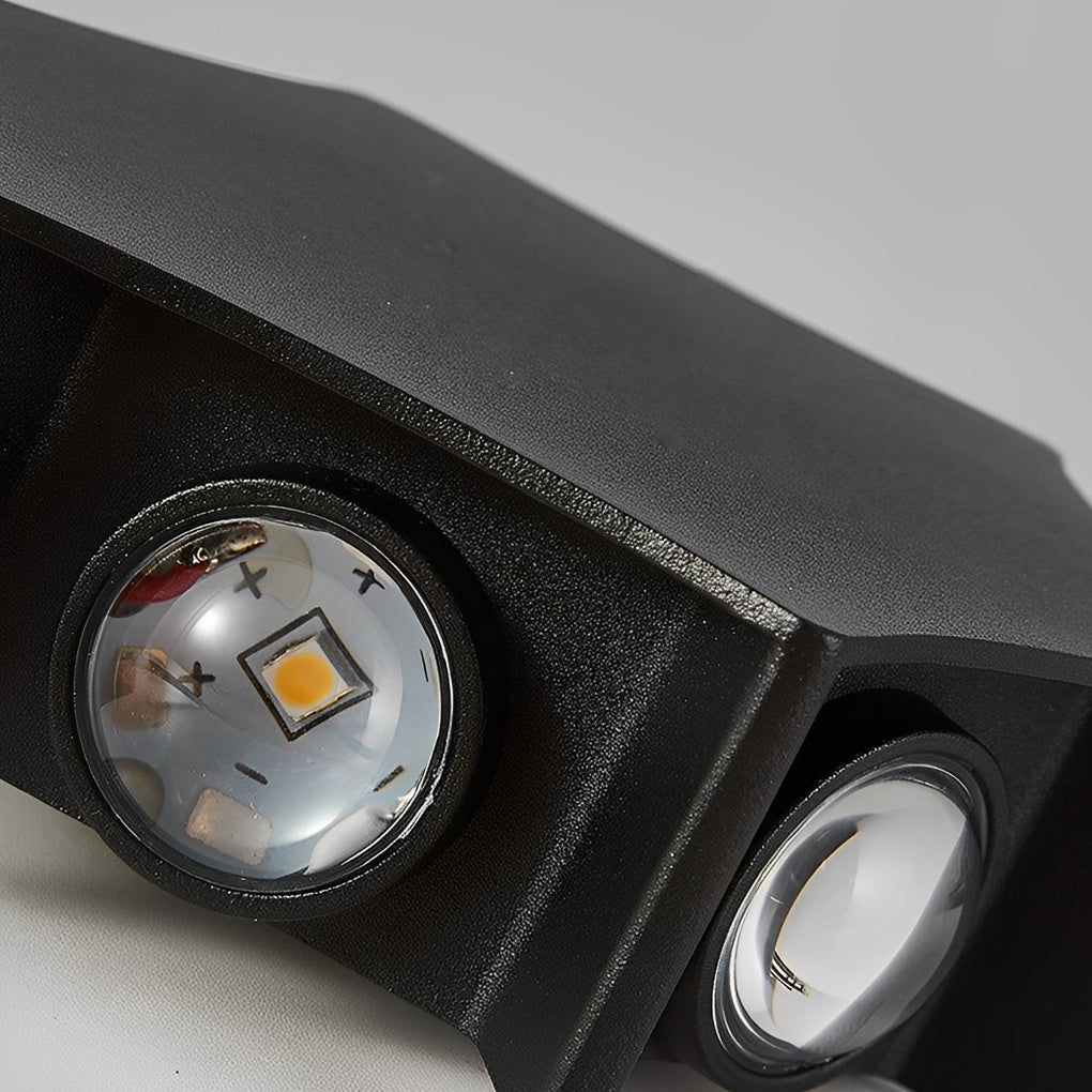 Modern LED Outdoor Facade Wall Light IP65 Waterproof Multidirectional Exterior Sconce in Black