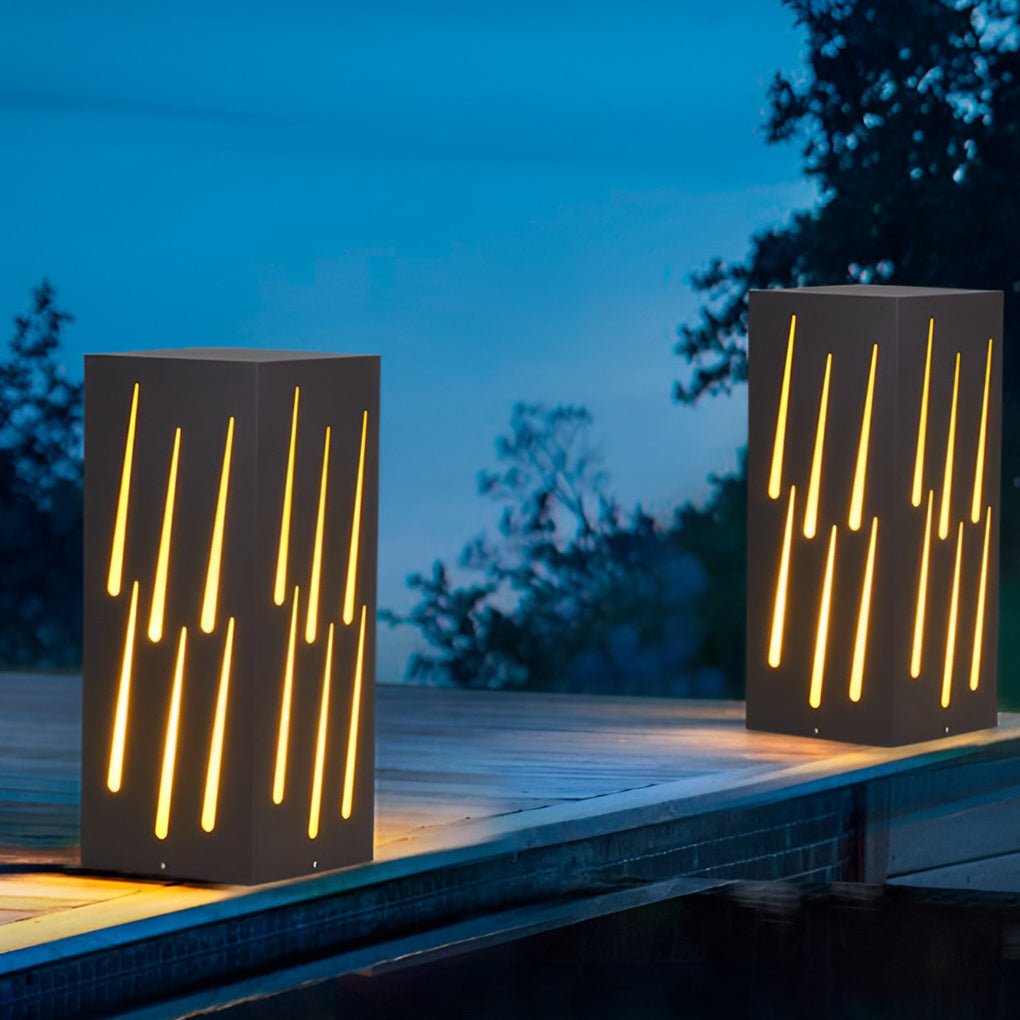 Modern LED Outdoor Garden Pillar Light Waterproof Black Exterior Post Lamp for Landscape