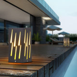 Modern LED Outdoor Garden Pillar Light Waterproof Black Exterior Post Lamp for Landscape