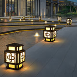 Modern LED Outdoor Post Light Waterproof Black Stainless Steel Pillar Lamp for Garden and Deck