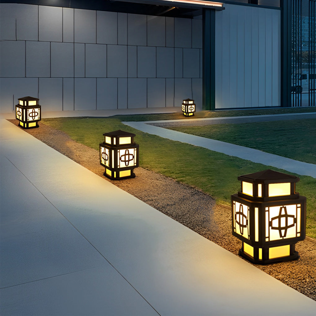 Modern LED Outdoor Post Light Waterproof Black Stainless Steel Pillar Lamp for Garden and Deck
