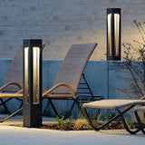 Modern LED Outdoor Post Light Waterproof Path Lamp for Garden Patio Landscape Lighting in Black