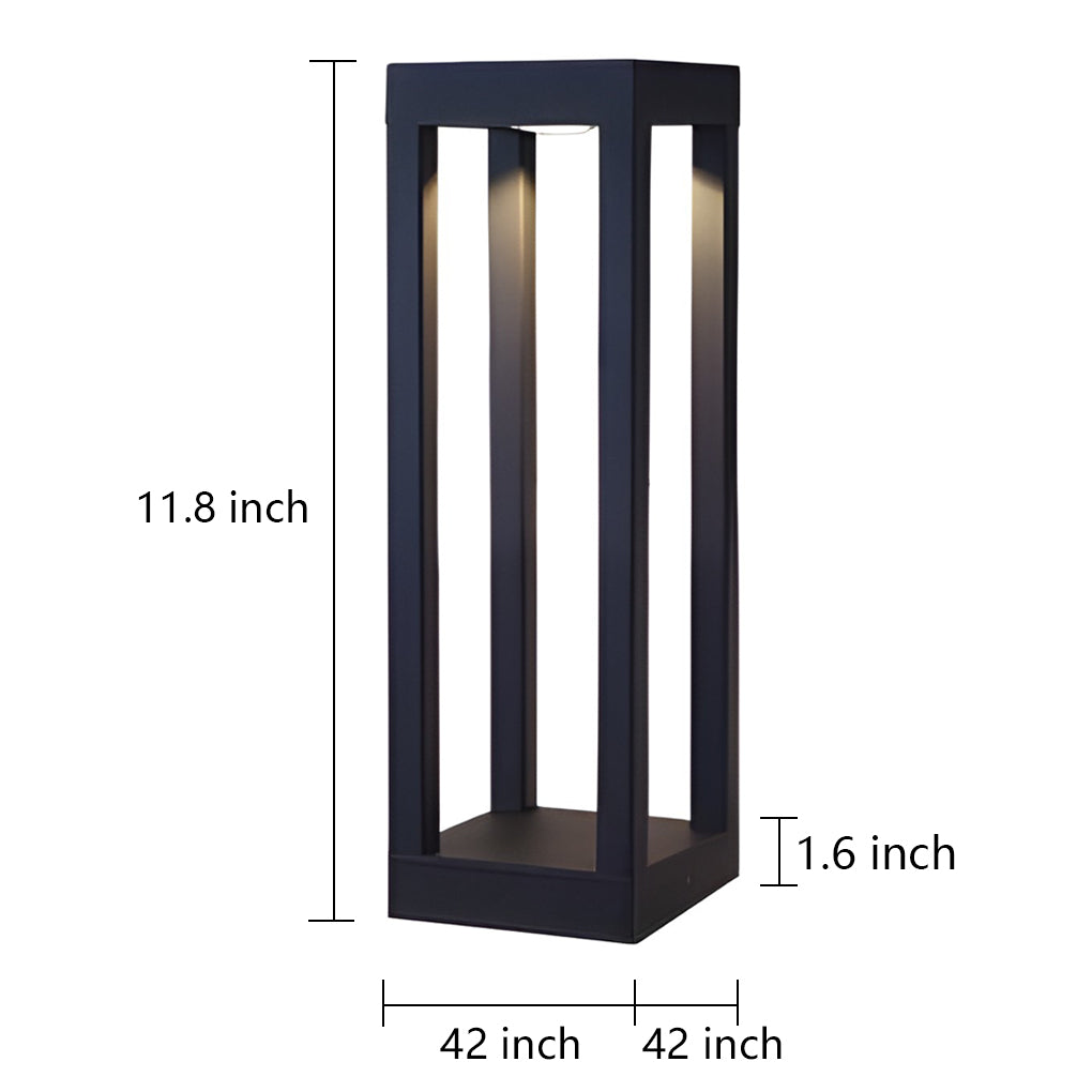 Modern LED Outdoor Post Light Waterproof Path Lamp for Garden Patio Landscape Lighting in Black
